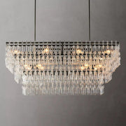 Marignans Tiered Rectangle Glass Chandelier, Luxury Modern Indoor Lamps