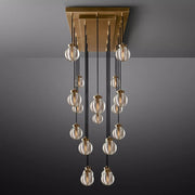 Pearl Linear Rectangle Glass Chandelier, Modern Linear Lamp for Living room