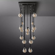 Pearl Linear Rectangle Glass Chandelier, Modern Linear Lamp for Living room