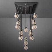Pearl Linear Rectangle Glass Chandelier, Modern Linear Lamp for Living room