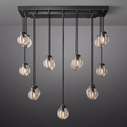 Pearl Linear Rectangle Glass Chandelier, Modern Linear Lamp for Living room