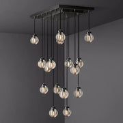 Pearl Linear Rectangle Glass Chandelier, Modern Linear Lamp for Living room