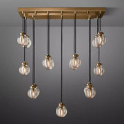 Pearl Linear Rectangle Glass Chandelier, Modern Linear Lamp for Living room