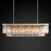 1920s Odeon 2 Tiers Crystal Linear Chandelier