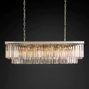 1920s Odeon 2 Tiers Crystal Linear Chandelier