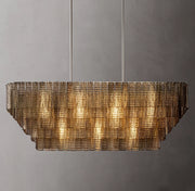 Sirene Clear/Smoke Glass Rectangular Chandelier 59