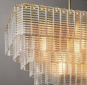 Sirene Clear/Smoke Glass Rectangular Chandelier 59