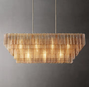Sirene Clear/Smoke Glass Rectangular Chandelier 59