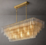 Sirene Clear/Smoke Glass Rectangular Chandelier 59