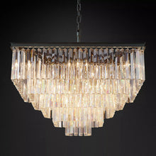 Load image into Gallery viewer, Clavel Crystal Square Chandelier Light Fixtures for Dinning Table
