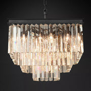 1920s Odeon Crystal Square Chandelier Light Fixtures for Dinning Table