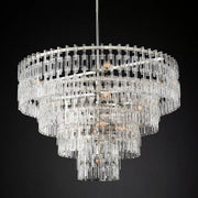 Marignans Tiered Round Glass Chandelier, Hanging Restaurant Dinning Chandelier Light
