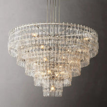 Load image into Gallery viewer, Fabricia Tiered Round Glass Chandelier, Hanging Restaurant Dinning Chandelier Light
