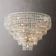 Marignans Tiered Round Glass Chandelier, Hanging Restaurant Dinning Chandelier Light
