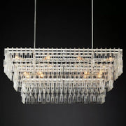 Marignans Tiered Rectangle Glass Chandelier, Luxury Modern Indoor Lamps