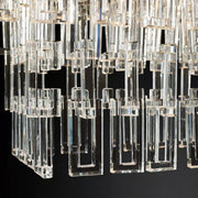 Marignans Tiered Rectangle Glass Chandelier, Luxury Modern Indoor Lamps