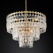 Marignans Tiered Round Glass Chandelier, Hanging Restaurant Dinning Chandelier Light