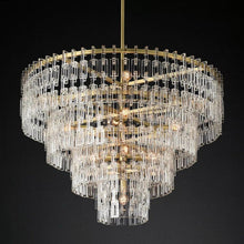Load image into Gallery viewer, Fabricia Tiered Round Glass Chandelier, Hanging Restaurant Dinning Chandelier Light
