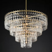 Marignans Tiered Round Glass Chandelier, Hanging Restaurant Dinning Chandelier Light