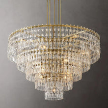 Load image into Gallery viewer, Fabricia Tiered Round Glass Chandelier, Hanging Restaurant Dinning Chandelier Light
