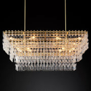 Marignans Tiered Rectangle Glass Chandelier, Luxury Modern Indoor Lamps