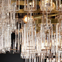Load image into Gallery viewer, Fabricia Tiered Round Glass Chandelier, Hanging Restaurant Dinning Chandelier Light
