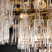 Marignans Tiered Round Glass Chandelier, Hanging Restaurant Dinning Chandelier Light