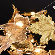 Telly Brass Maple Leaf Crystal Chandelier