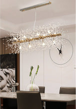 Load image into Gallery viewer, Glenn Modern Golden Crystal Long chandelier Diameter 28 Inch 35 Inch
