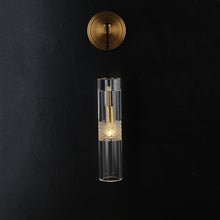 Load image into Gallery viewer, Postmodern glass crystal tube brass Wall Sconce 14&quot;