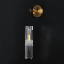Load image into Gallery viewer, Postmodern glass crystal tube brass Wall Sconce 14&quot;