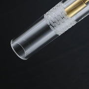 Postmodern Glass Crystal Tube Brass Pendant Height 14