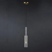 Smoky Gray Crystal Tube Pendant Light Height 16.5