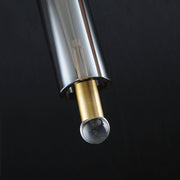 Smoky Gray Crystal Tube Pendant Light Height 16.5