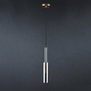 Smoky Gray Crystal Tube Pendant Light Height 16.5