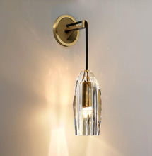 Load image into Gallery viewer, Modern Faceted Crystal Pendant Wall Sconce
